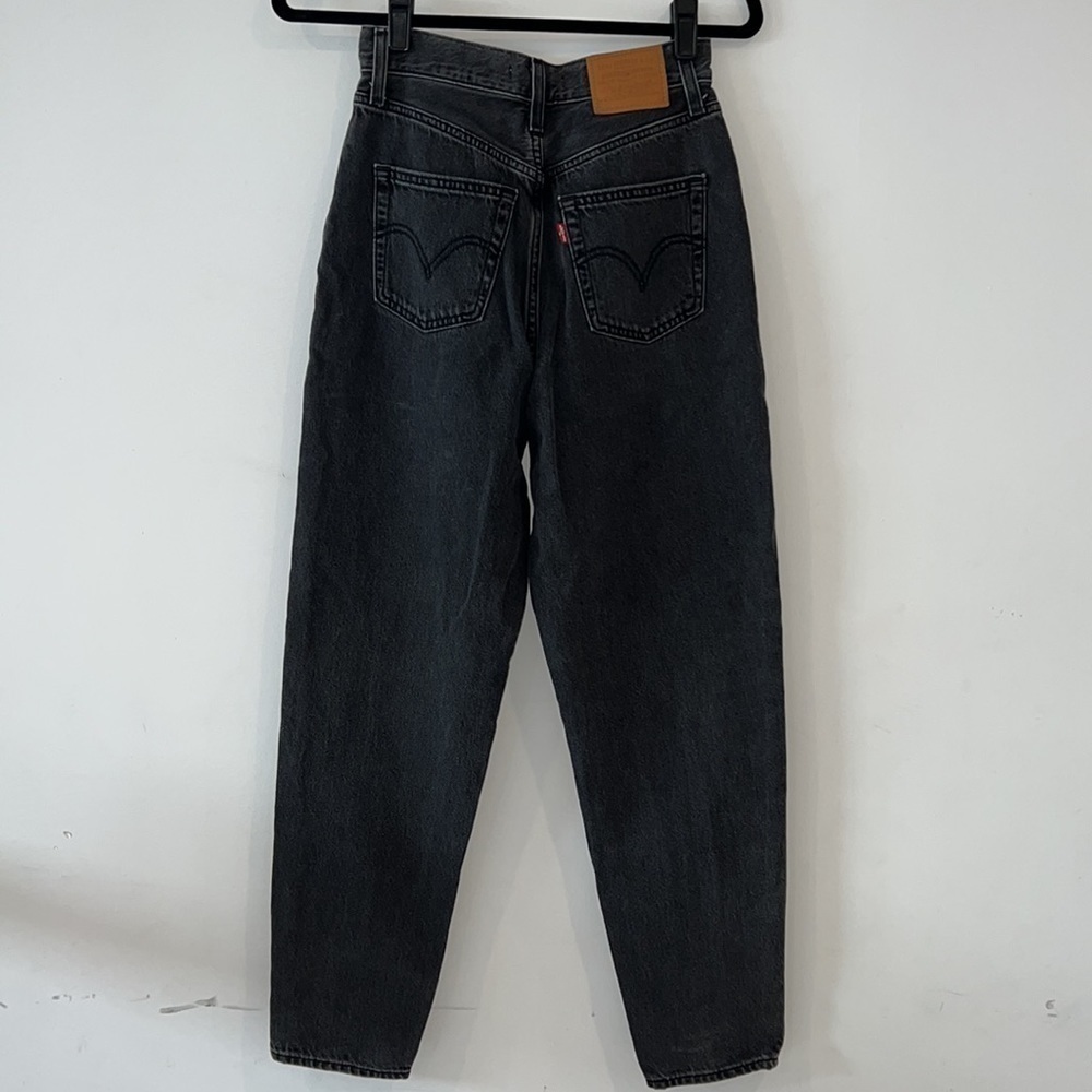LEVI’S Women’s Dark Wash Black High Loose Tapered Leg Jeans size 24 - Picture 8 of 13